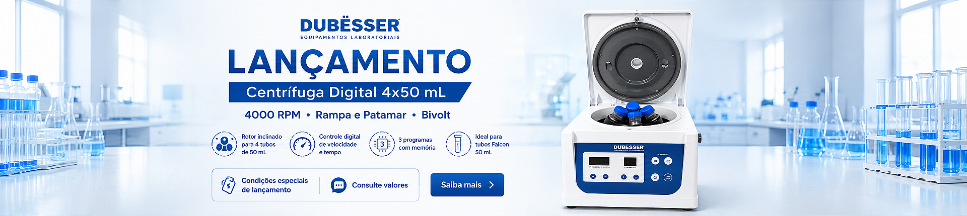 LANCAMENTO CENTRIFUGA 4X50ML