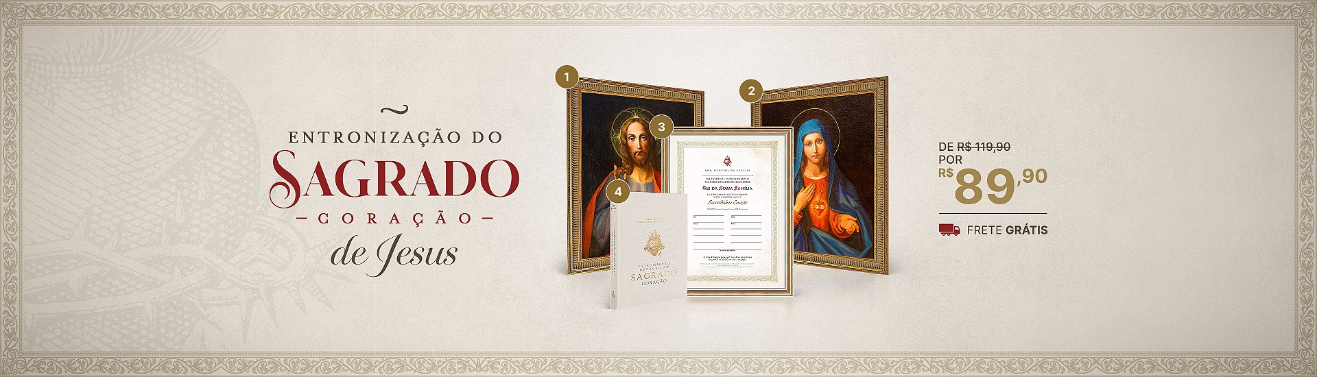 Kit "Entronização do Sagrado Coração de Jesus no Lar"