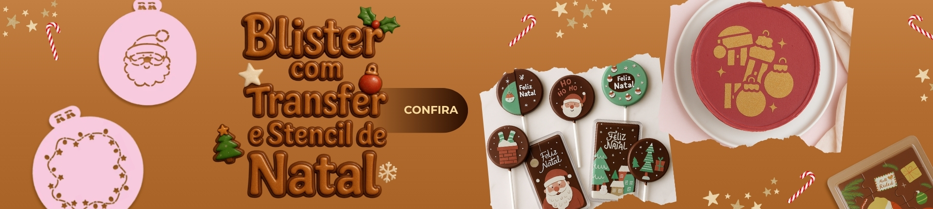 Banner Stencil e Blister De Natal