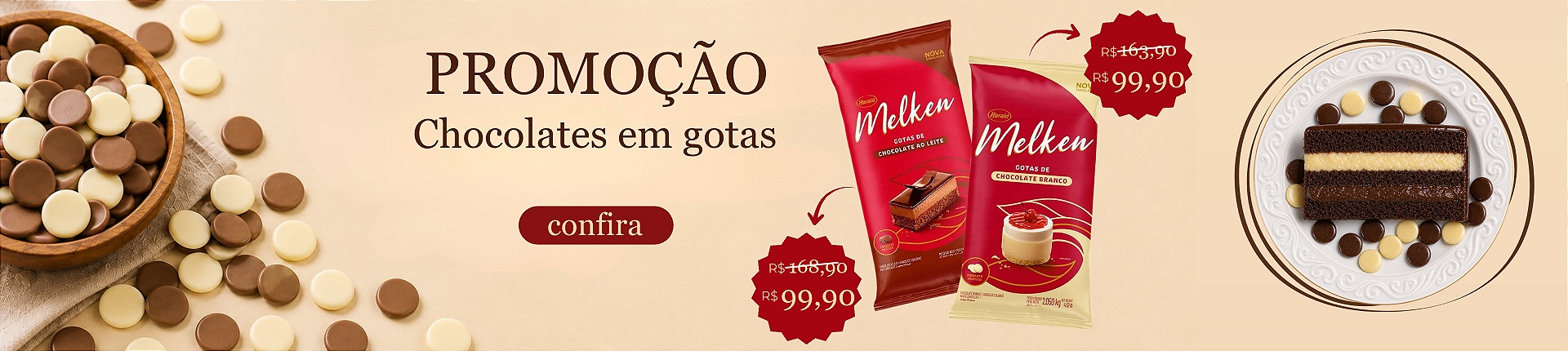 Banner Chocolates em Gotas Melken promoção
