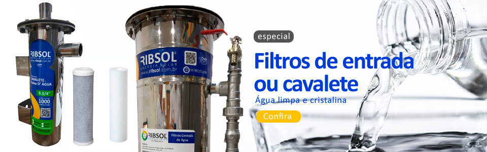 Filtro de água - Filtro Central Aço inox 304 1000l/h Ribsol Energia Solar