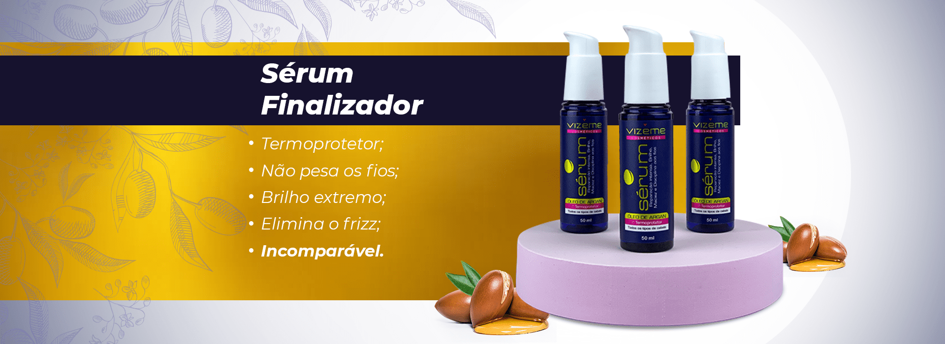 Óleo finalizador termoprotetor com óleo de argan