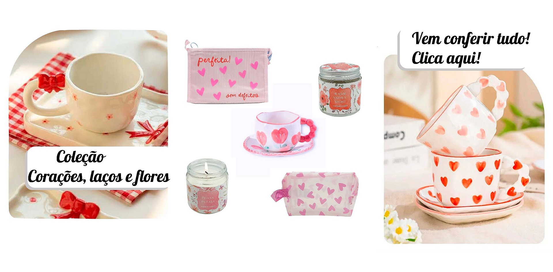 Coleção Corações, laços e tulipas mobile