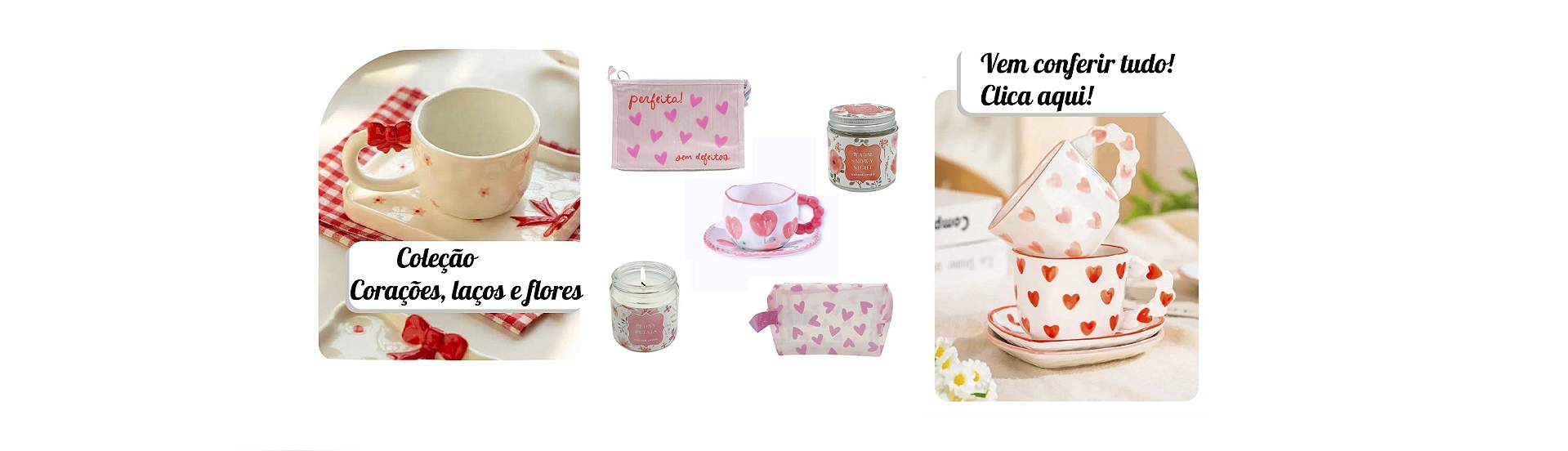 Coleção Corações, laços e tulipas