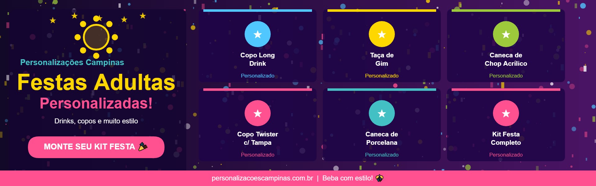 festa adulta personalizada