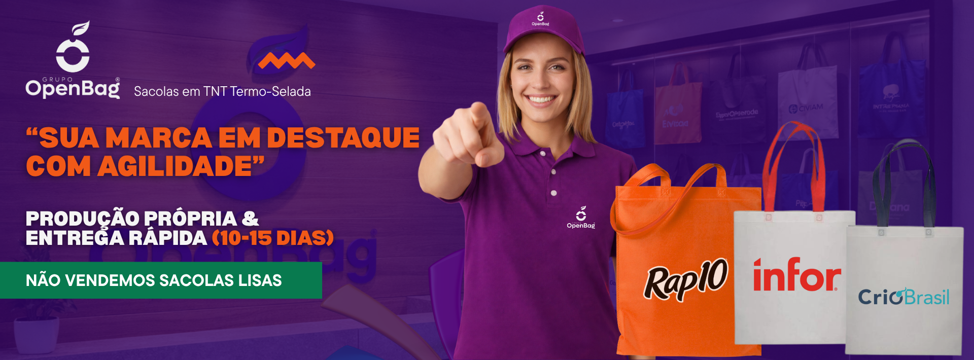 SACOLAS EM TNT TERMO  SELADA