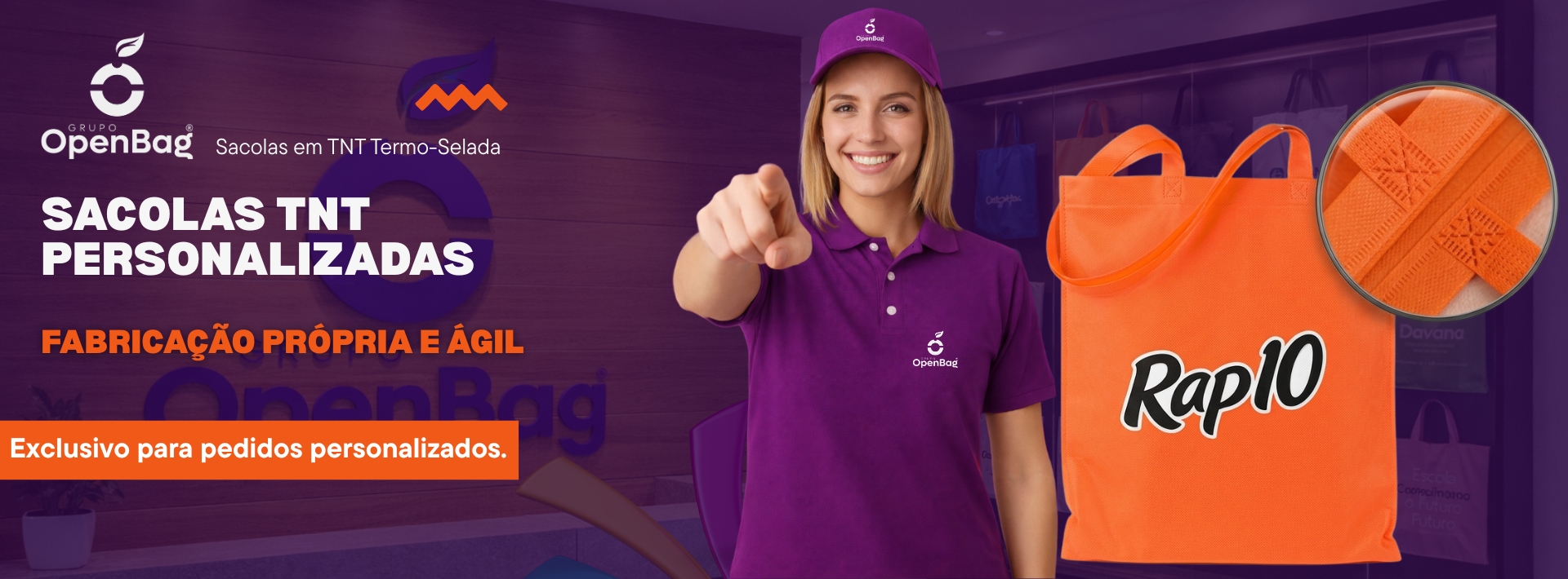 SACOLAS EM TNT TERMO  SELADA
