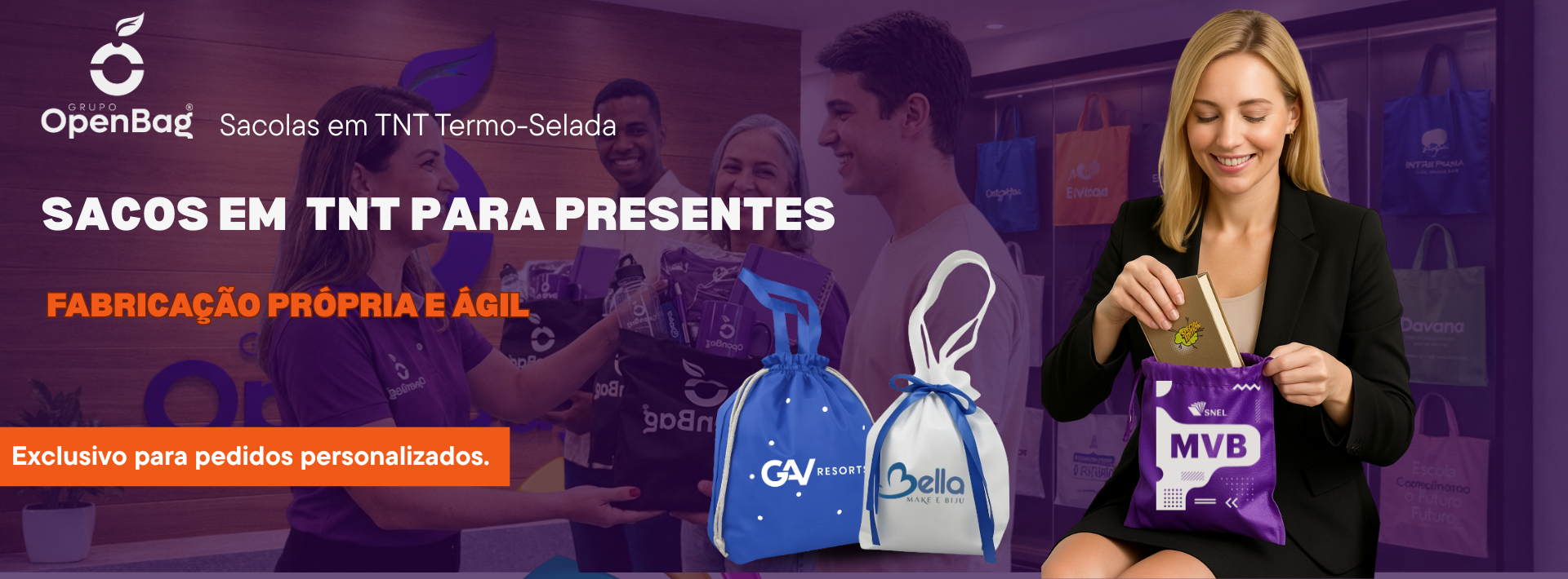 SAQUINHOS EM TNT PARA PRESENTES