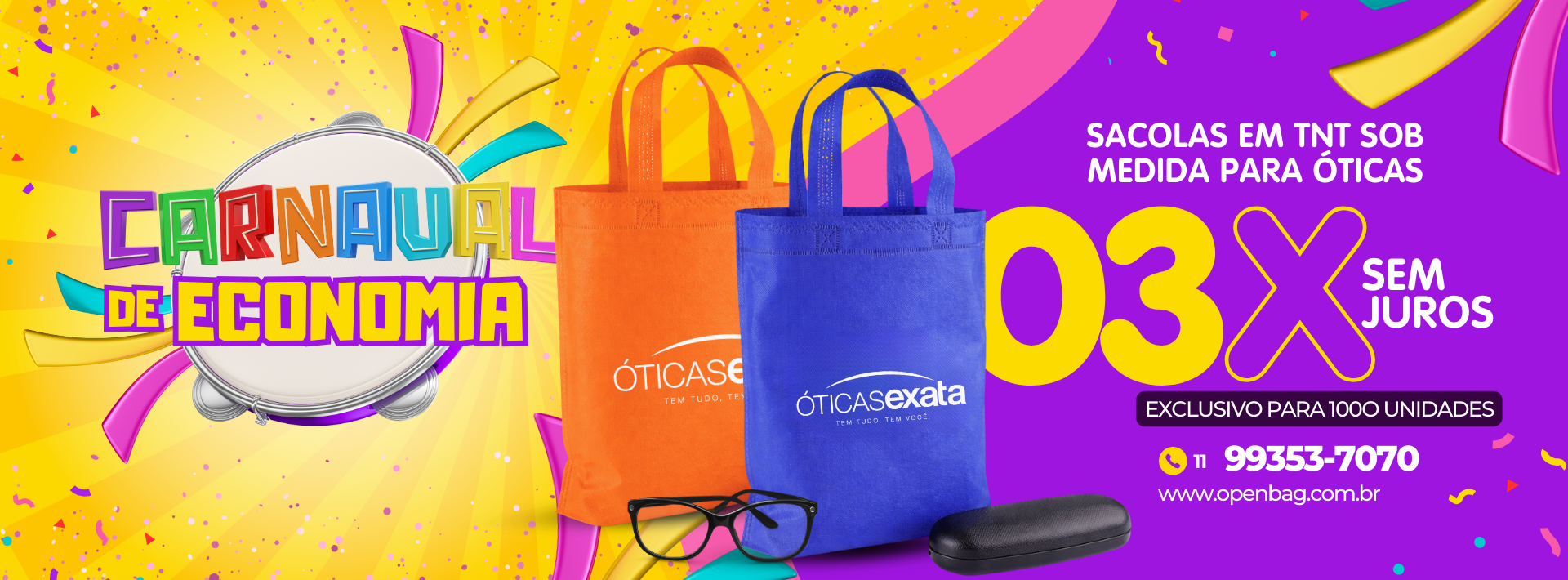 SACOLAS EM TNT PARA ÓTICA