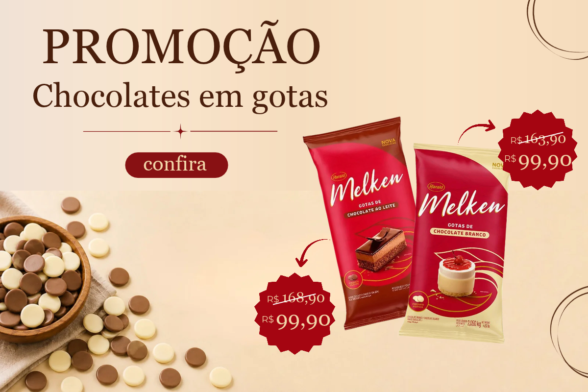 Banner Promoção Chocolates em Gota Melken mobile
