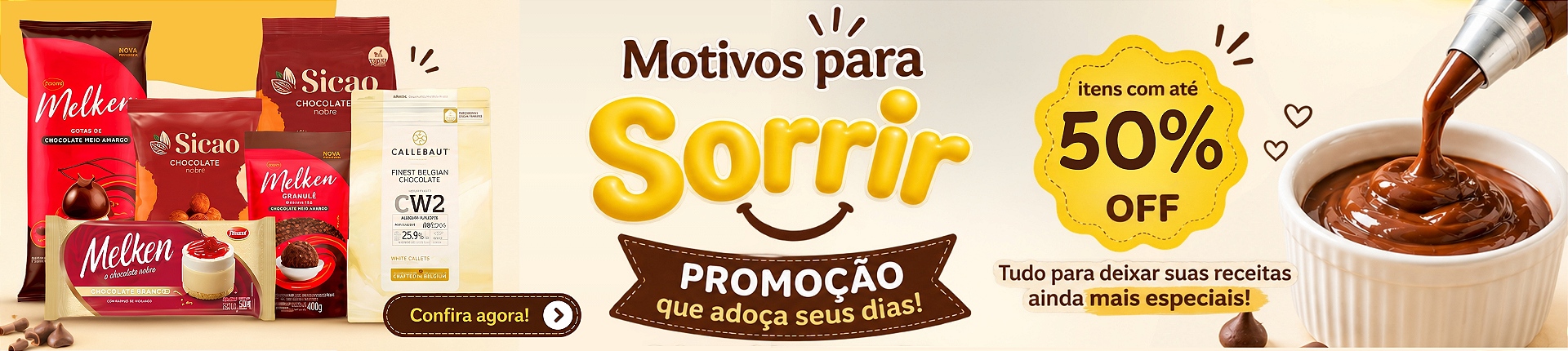 Banner Promoção Chocolates Motivos para Sorrir