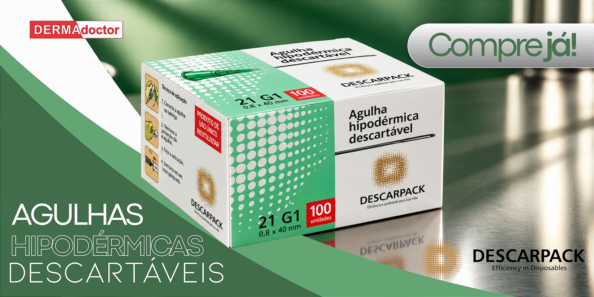 15/10/2026-Descarpack Agulha Hipodérmica Descartável Verde  - mobile