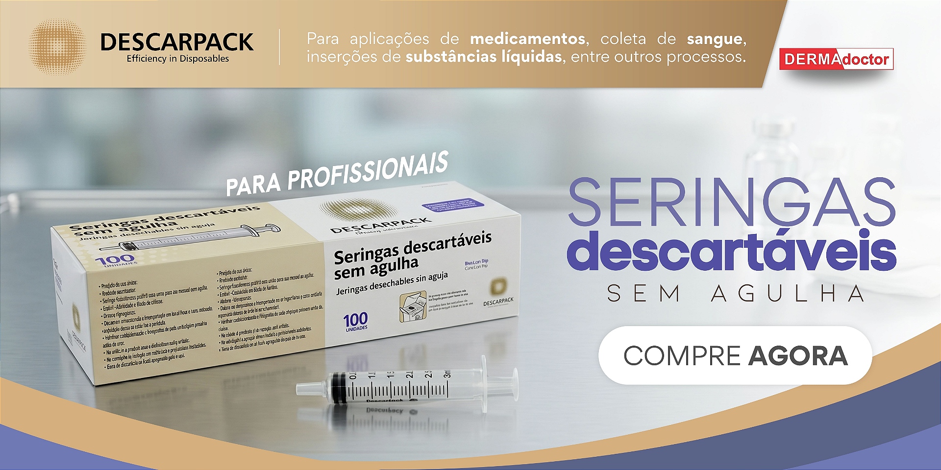 27/07/26 - Descarpack Seringa Hipodérmica Luer Slip Sem Agulha 3ml com 100un