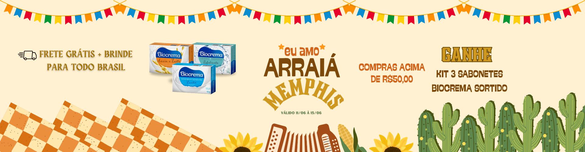 Sabonete Biocrema Arraiá Memphis