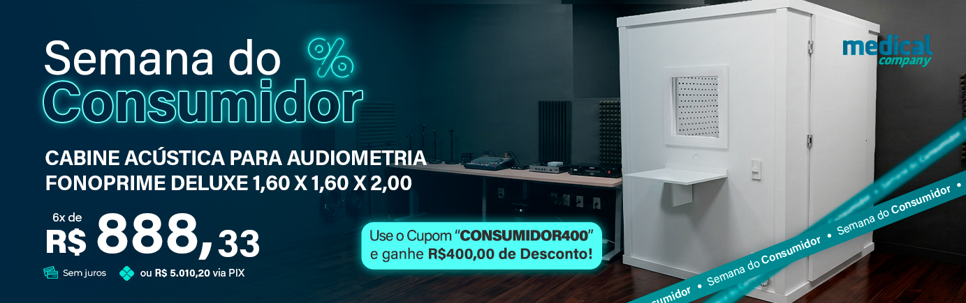 [CONSUMIDOR] CABINE ACÚSTICA PARA AUDIOMETRIA FONOPRIME DELUXE 1,60 X 1,60 X 2,00