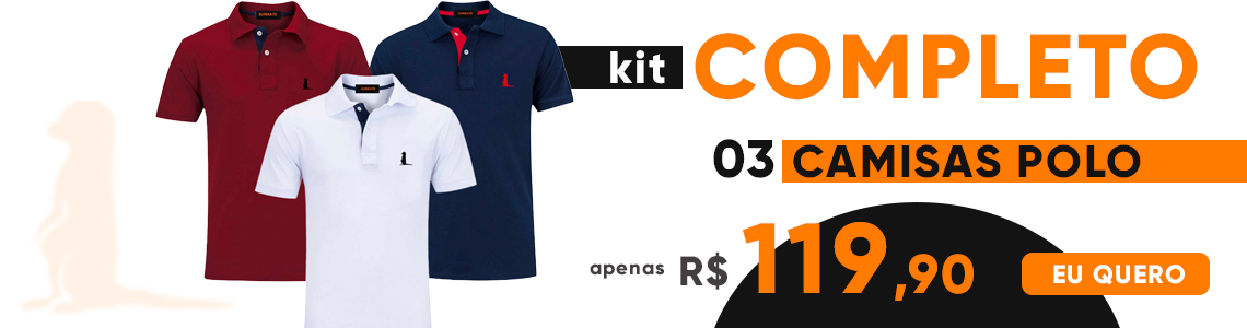 kit 3 Camisas Polo