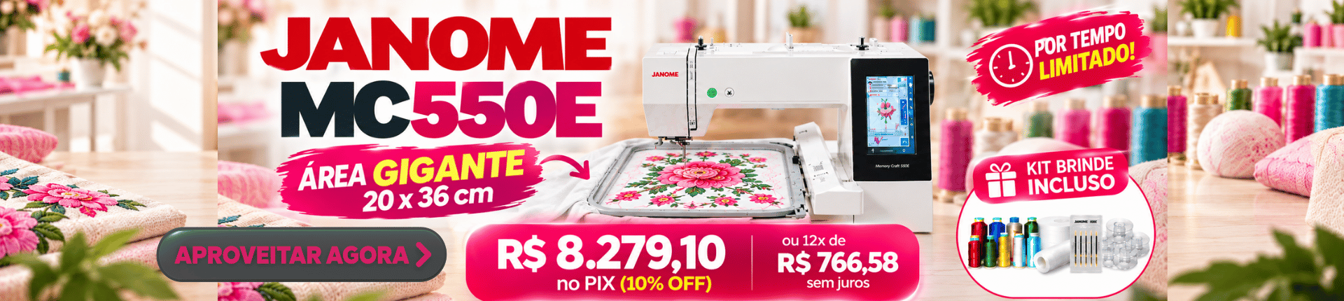 Maquina de bordado Janome Mc550e
