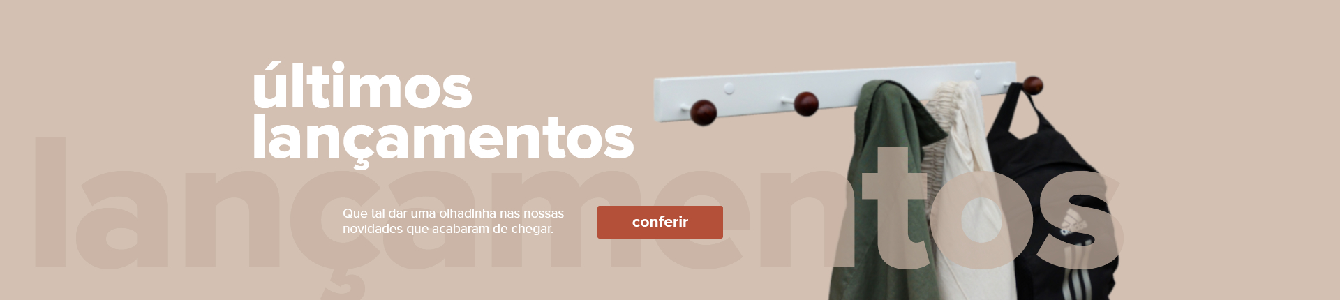 Cabideiro Vigaponto branco aço e madeira