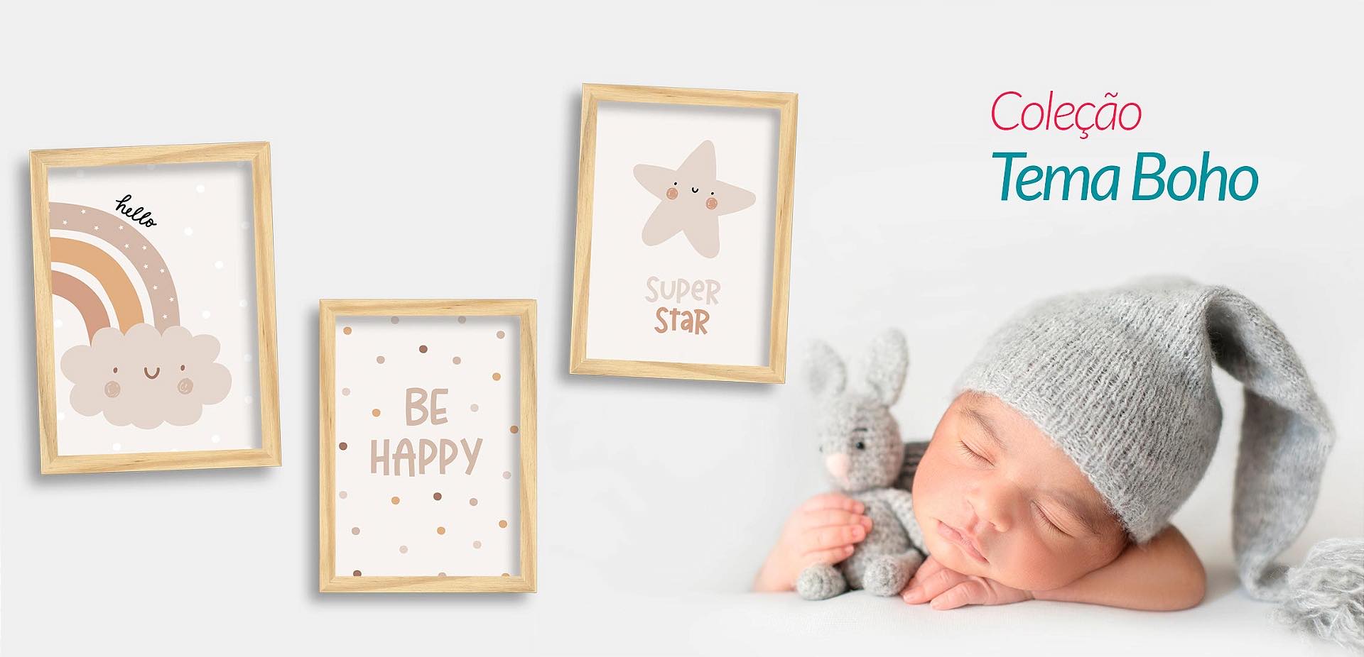 Quadros boho decoração para quarto de bebê e infantil