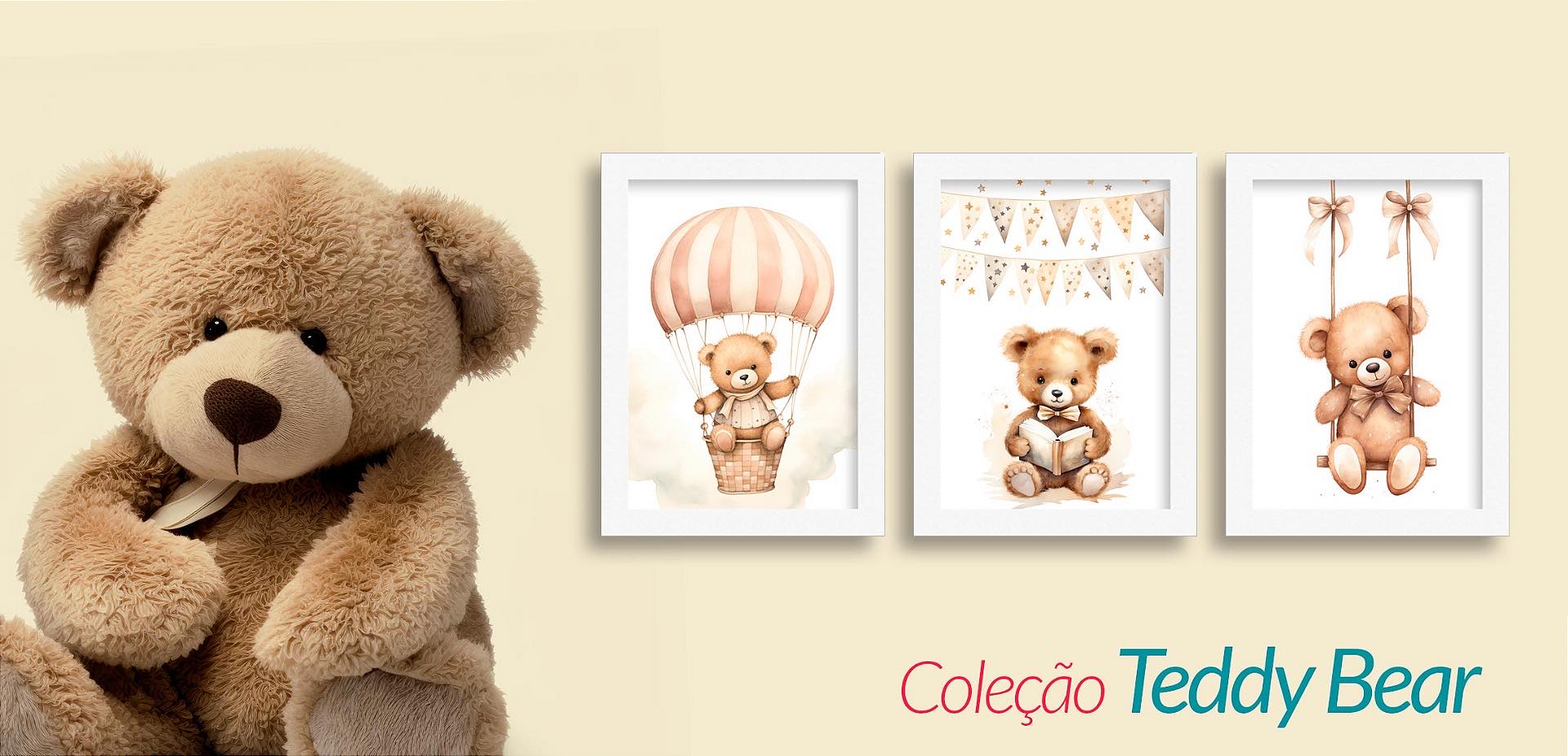 Quadros ursinho Teddy Bear para quarto de bebê