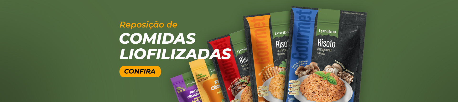 Reposiçãod e comidas Liofilizadas
