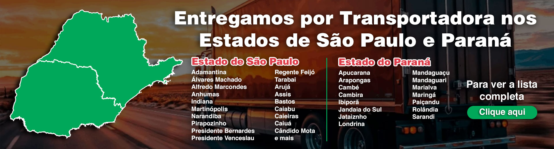 Estados atendidos por transportadora