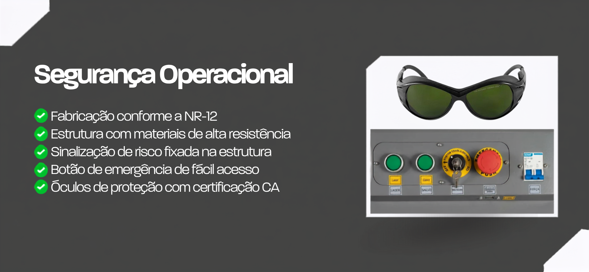 Dispositivos de segurança da UV Desktop