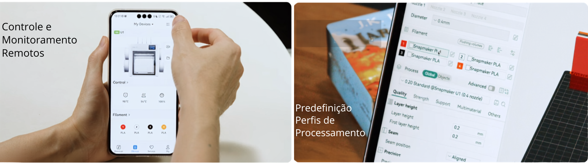 Snapmaker Orca e aplicativo para controle das impressões