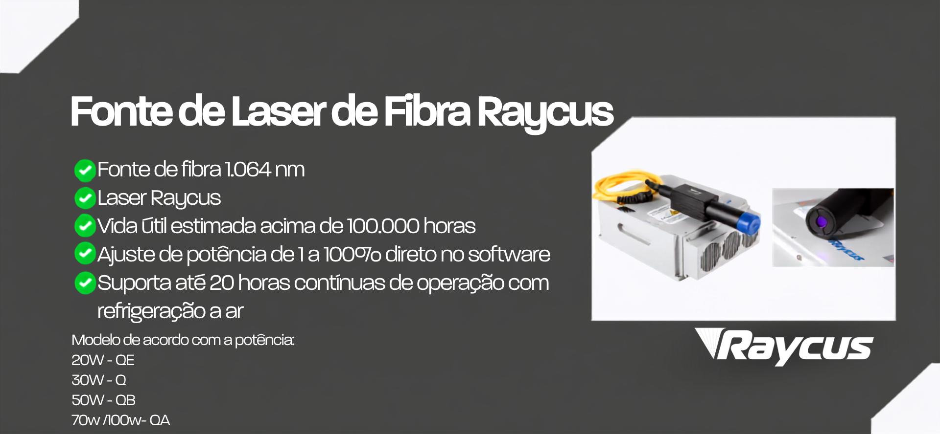 Fonte de laser de fibra Raycus