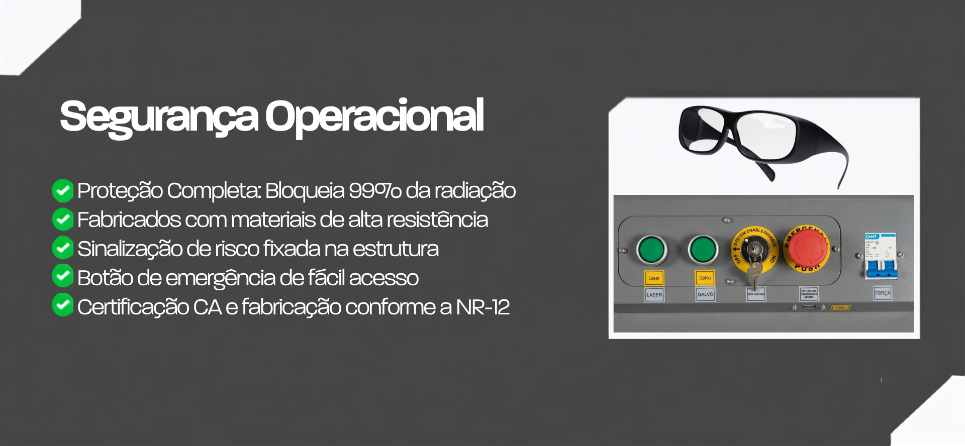 Dispositivos de segurança da UV Desktop