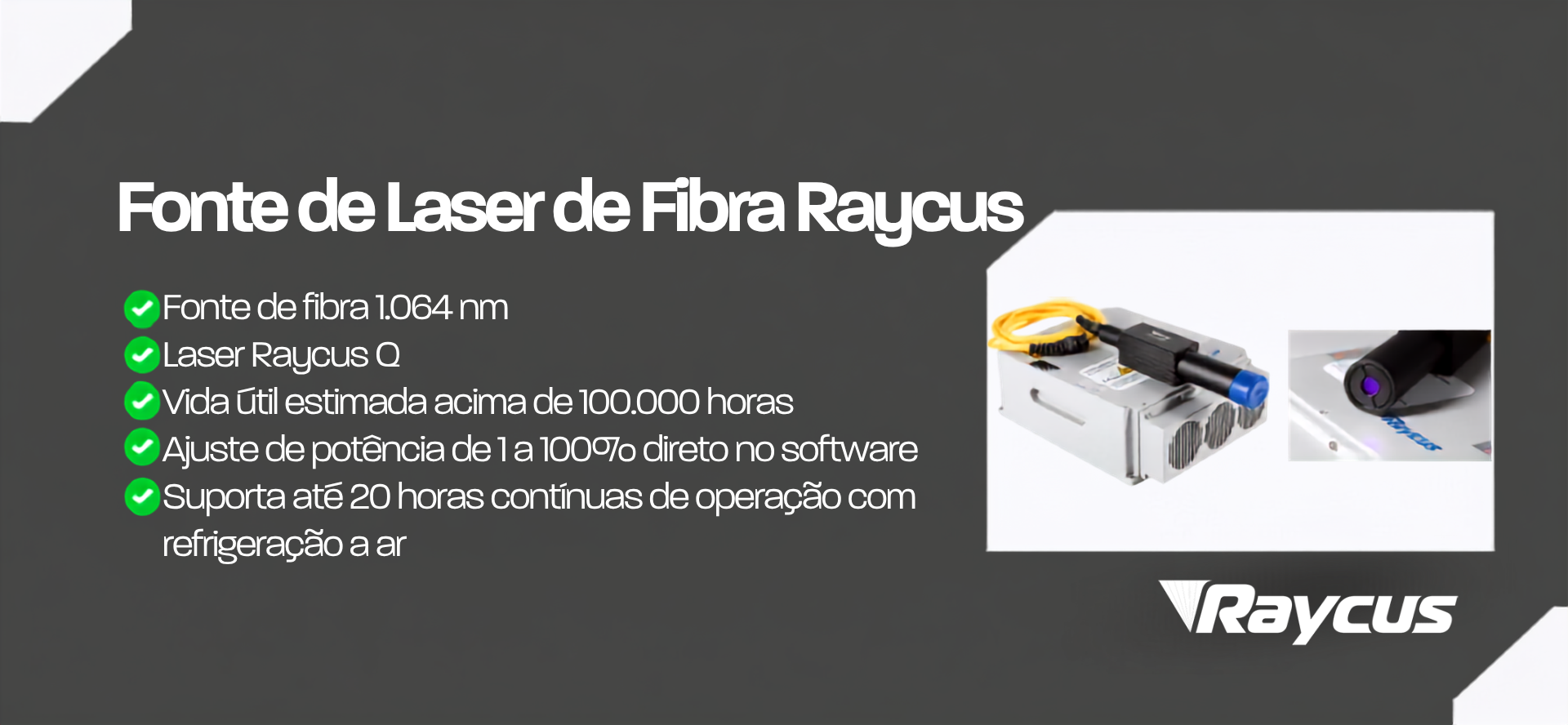 Fonte de laser de fibra Raycus