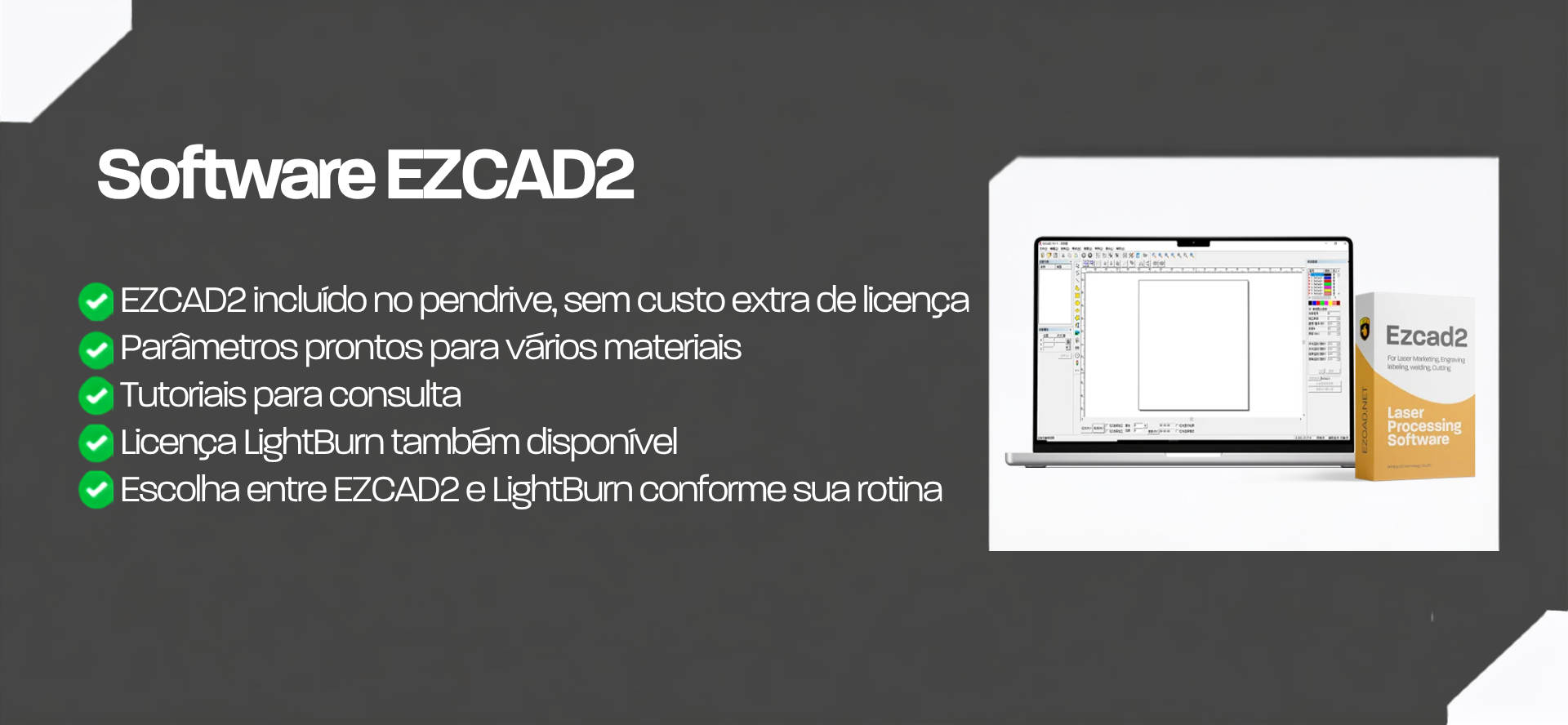 Software EZCAD2 incluído