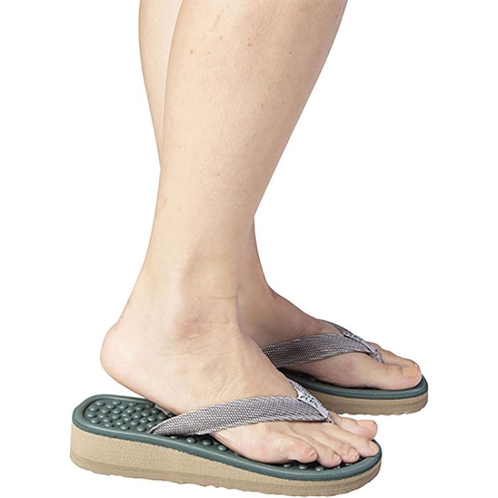 Chinelo de Dedo Anabela para Esporão e Fascite Plantar Mundoflex Verde  Militar