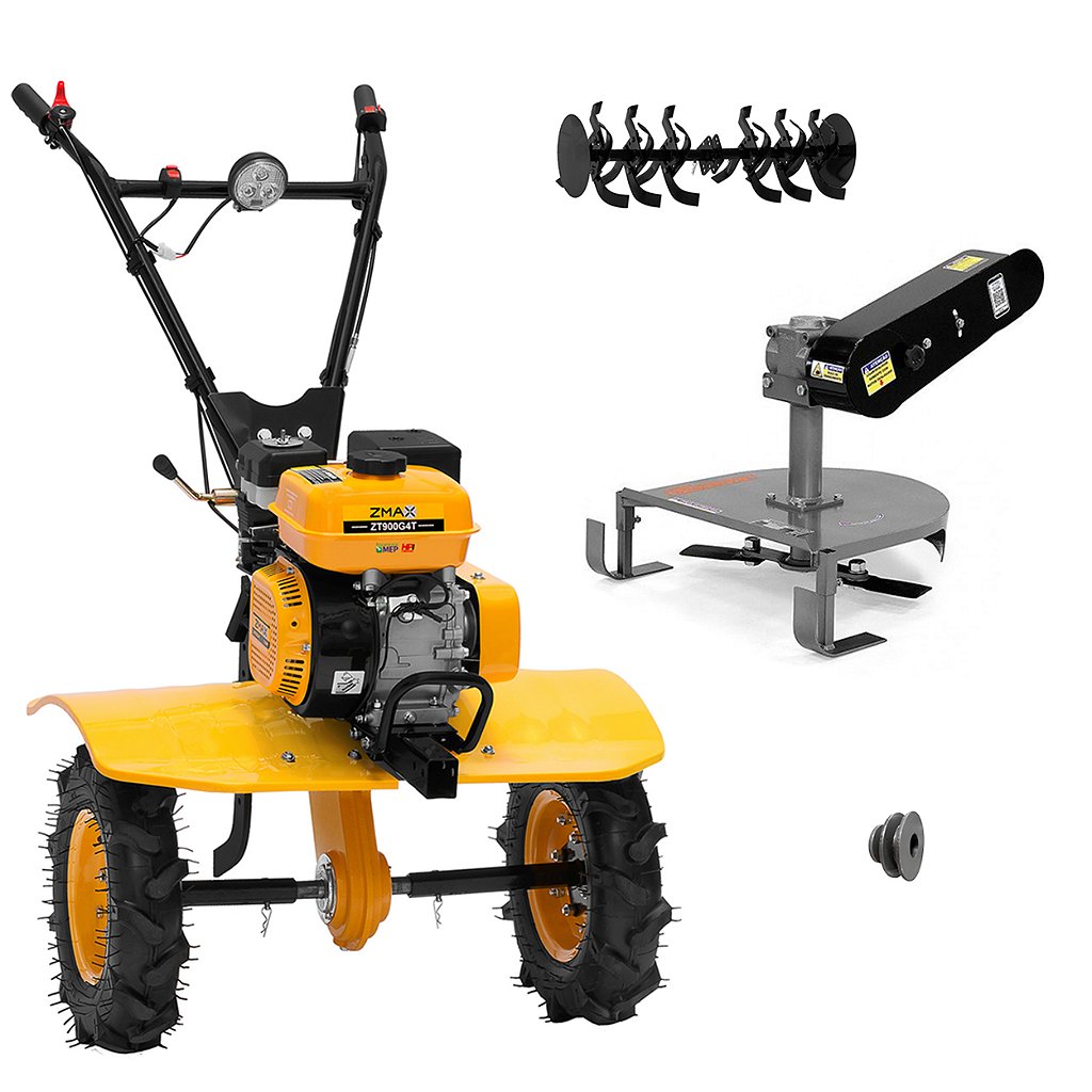 Motocultivador a Gasolina Zmax Zt900 212cc 7hp com Roçadeira