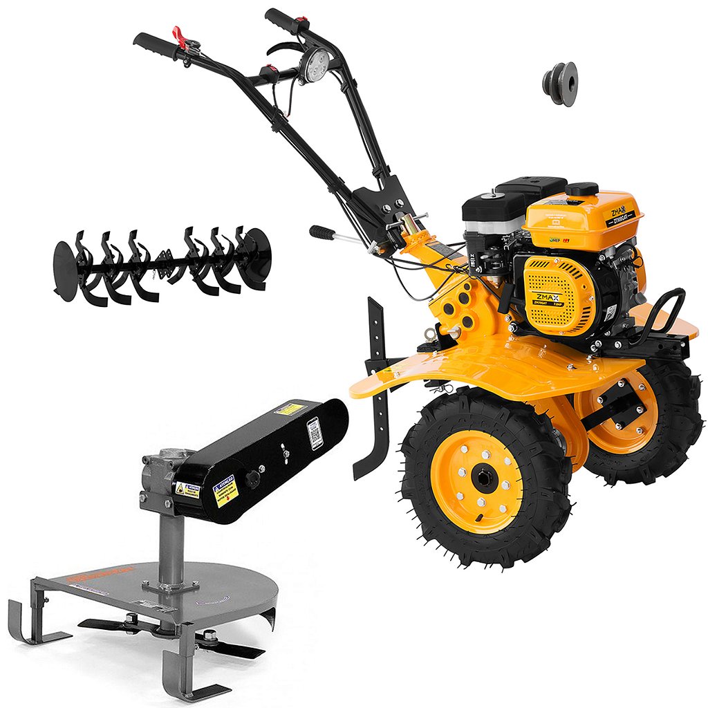 Motocultivador a Gasolina Zmax Zt900 212cc 7hp com Roçadeira