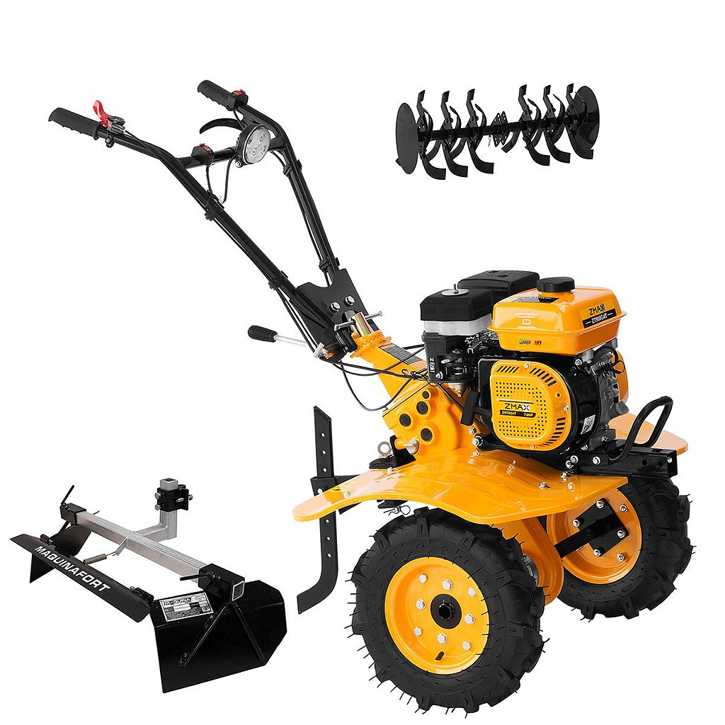 Motocultivador a Gasolina Zmax 212cc 7hp Zt900 + Encanteirador Me0