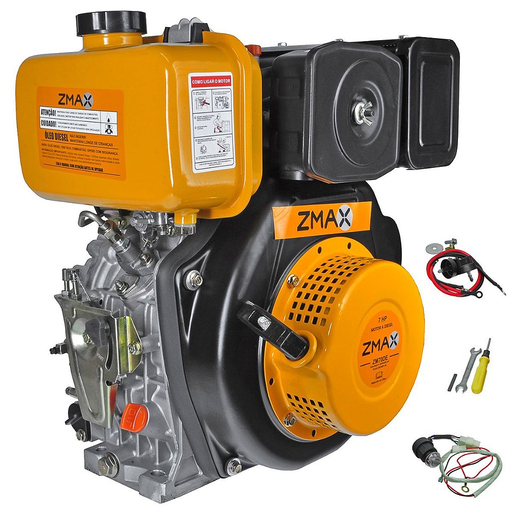 まま Motor a Diesel Zmax ZM70DE 7hp 296cc Partida Elétrica Zd2