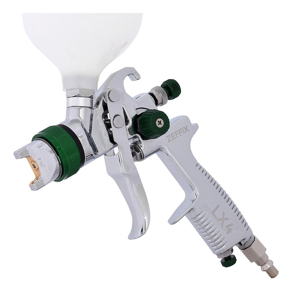 Pistola Pintura Hvlp Zeffix Lx4 1,4 com Regulador de Ar Digital