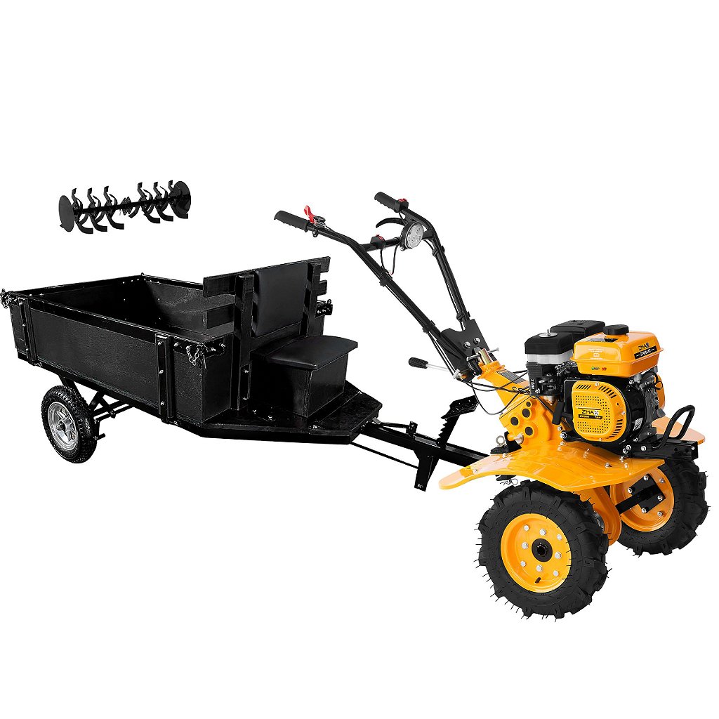 Motocultivador a Gasolina Zmax Zt900 7hp Carreta Gio Implementos