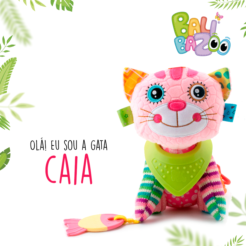 Pelúcia de Atividades Bandana Buddies Gata Caia - Balibazoo - Tutti Amore -  A melhor loja para o seu bebê