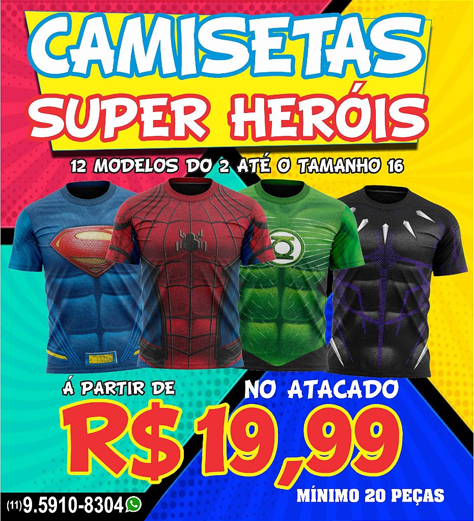 camisetas marvel atacado
