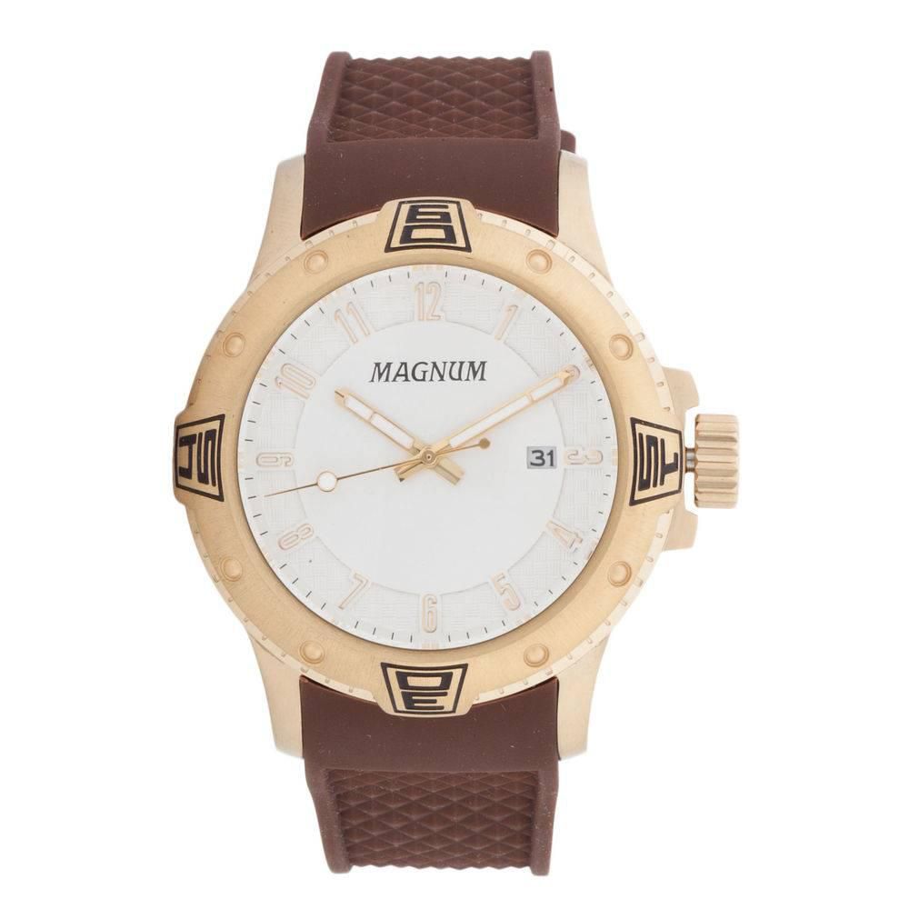 Relógio Magnum Dourado Silicone Marrom MA34898M - Relógio Masculino -  Magazine Luiza