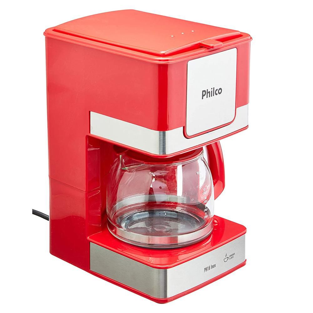 Cafeteira Elétrica PH16 Philco 15 Xícaras e 550W – Vermelho e Inox