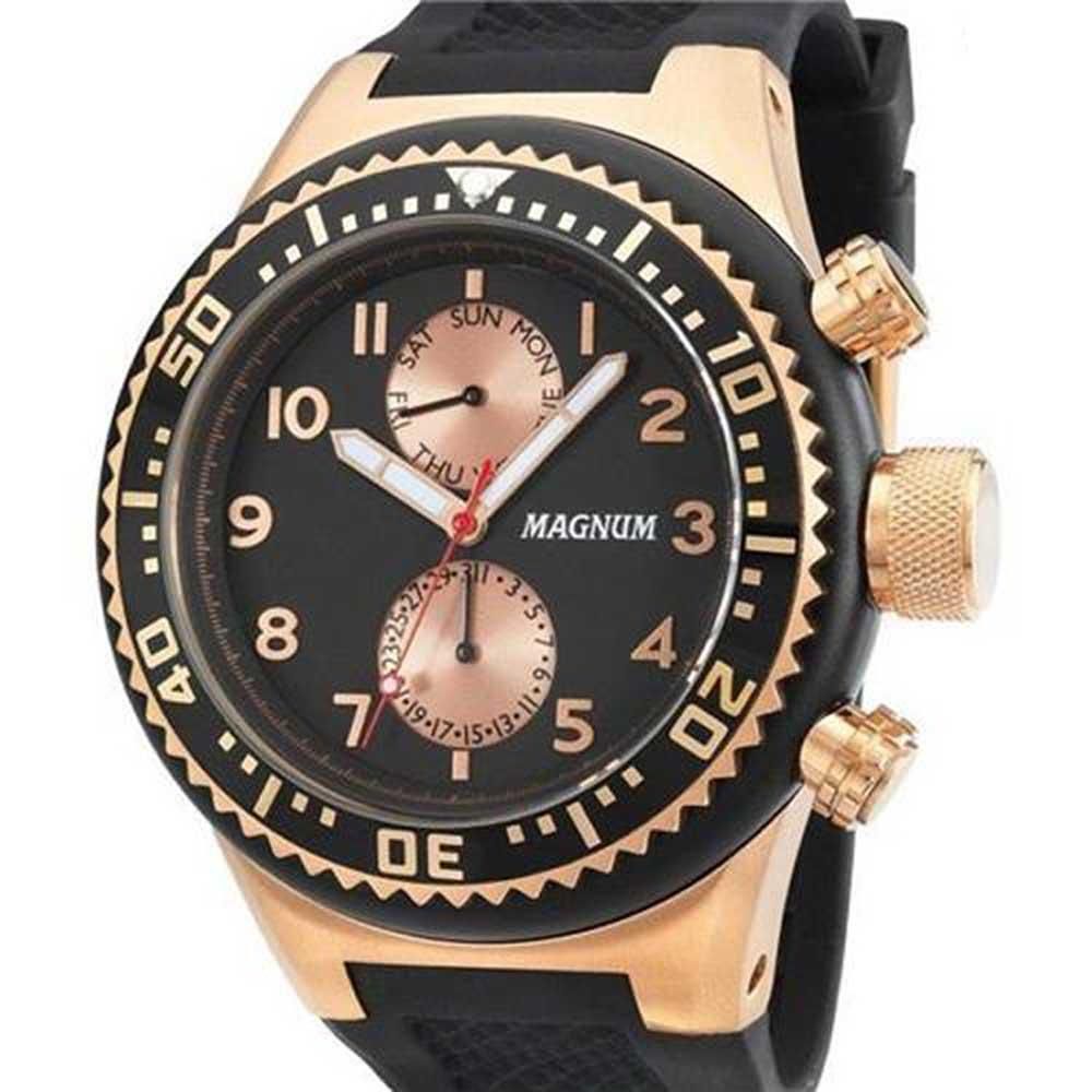 Relógio magnum masculino - ma34012p - dourado com pulseira de