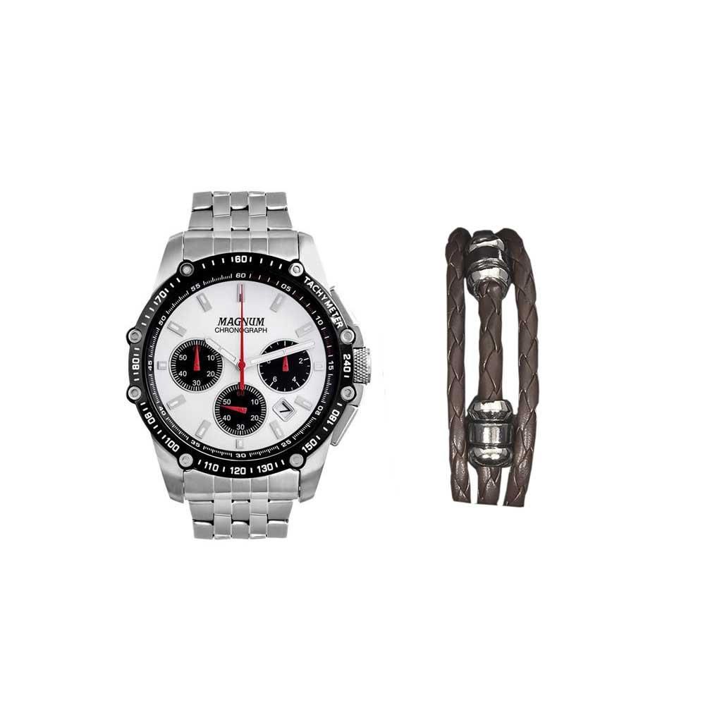 Relógio Magnum Masculino com Pulseira Prata - MA32792T - Timeland