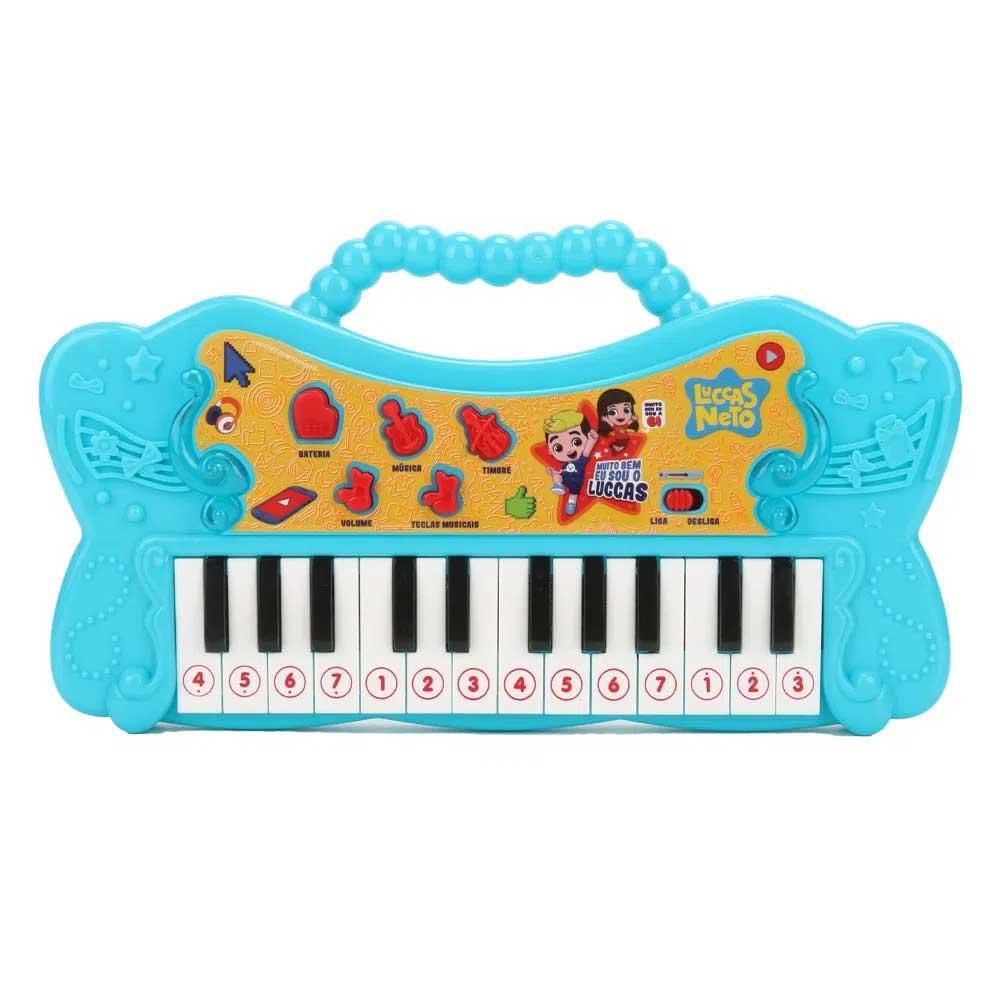 Piano Bateria Infantil Musical Brinquedo Microfone Luz Som Teclado