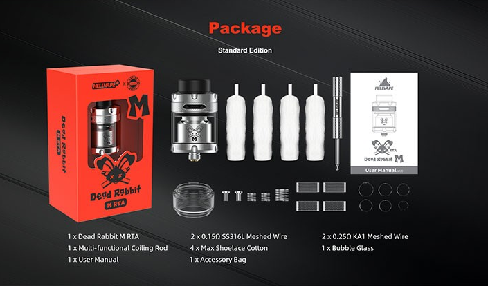 ATOMIZADOR DEAD RABBIT M VAPERS BRAZIL BY HELLVAPE RTA 25MM kit