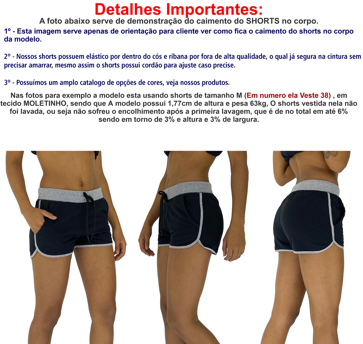 Caimento Shortinho Feminino Moletinho MXD