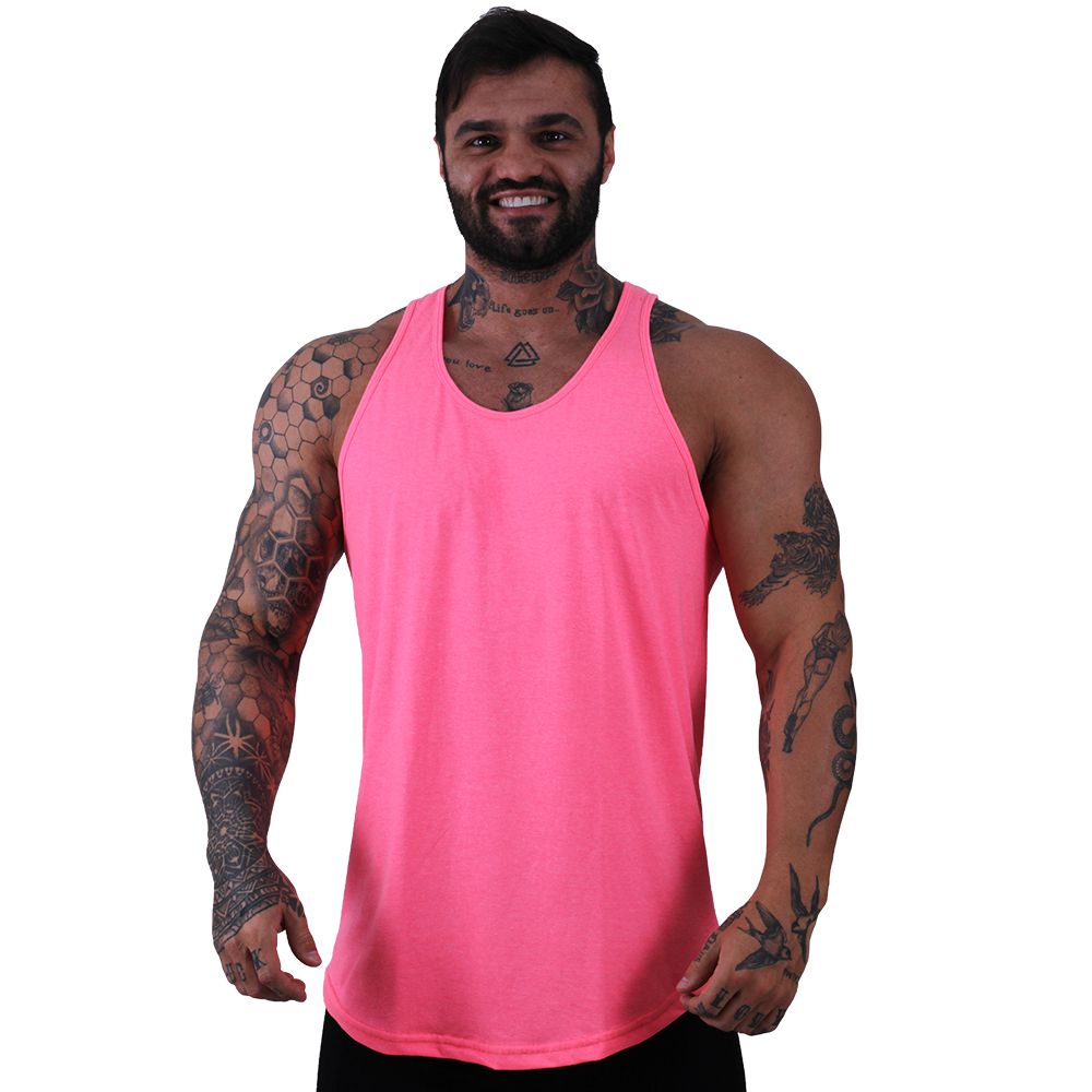 pink tshirt man