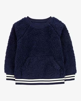 Blusa Sherpa Carter's Azul com Bolso Frontal – Infantil Menino
